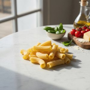 Elsie's italian pasta dough recipe no egg - A featured spread of authentically shaped Ferretti pasta.