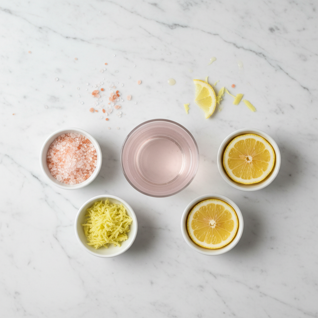 Japanese Pink Salt Recipe for Morning Detox Water — Ingredients