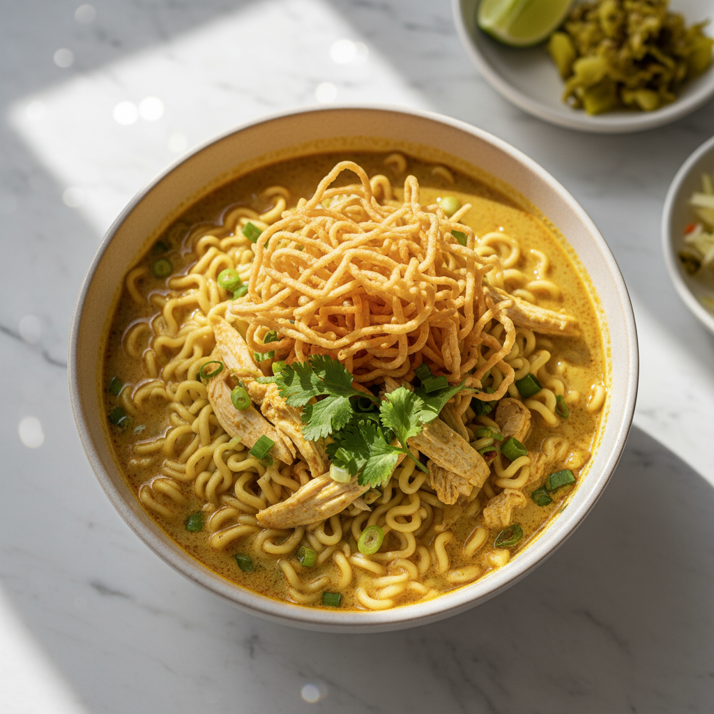 chicago thai food festival - Overhead view of delicious Khao Soi.