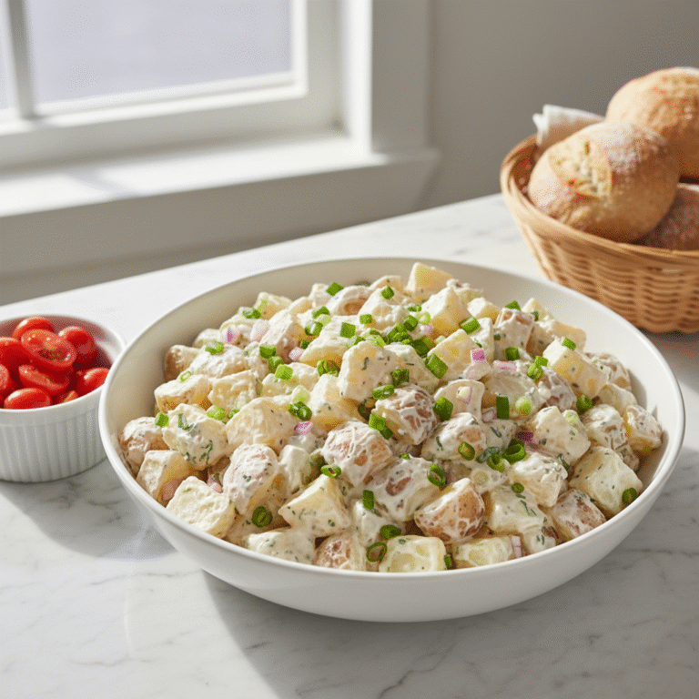 Pairing ideas for no egg potato salad recipes - Creamy No Egg Potato Salad with sides