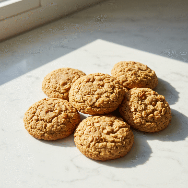 Peanut butter oatmeal cookies - A comforting stack of soft-chewy cookies.