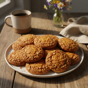 Chewy Eggless Oatmeal Cookies - whole view