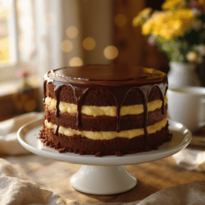 Chocolate Custard Cake - whole