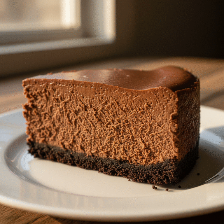 No-Bake Nutella Cheesecake - close-up shot - irresistibly creamy chocolate hazelnut cheesecake