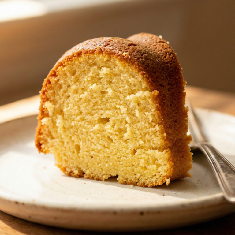 Easy Cake Recipes - Golden yellow cake slice - moist tender crumb texture