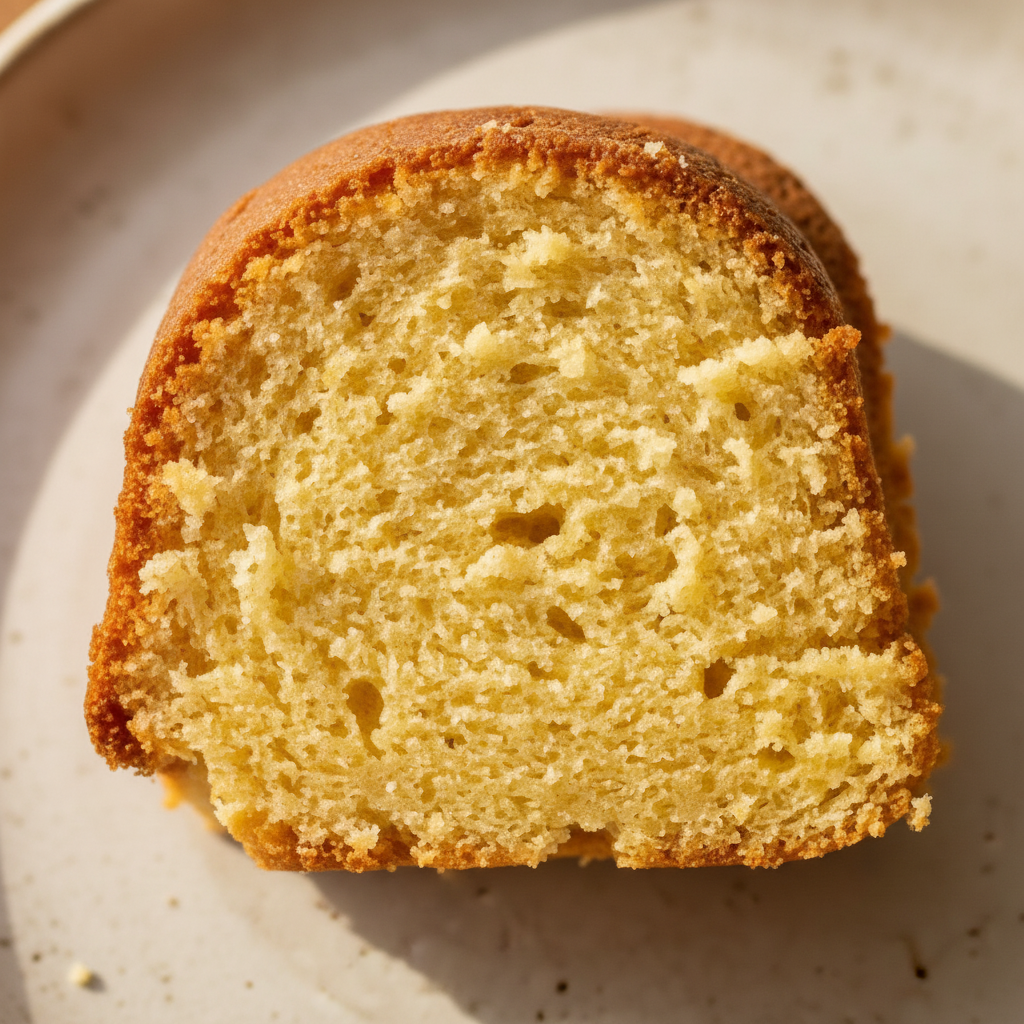 Easy Cake Recipes - Yellow cake crumb detail - moist and tender texture