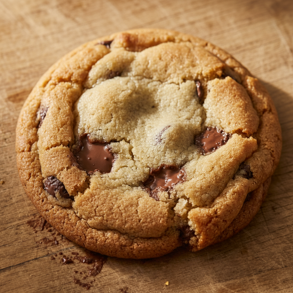 Easy Eggless Cookie Recipes - extreme macro detail - melted chocolate chip on chewy cookie