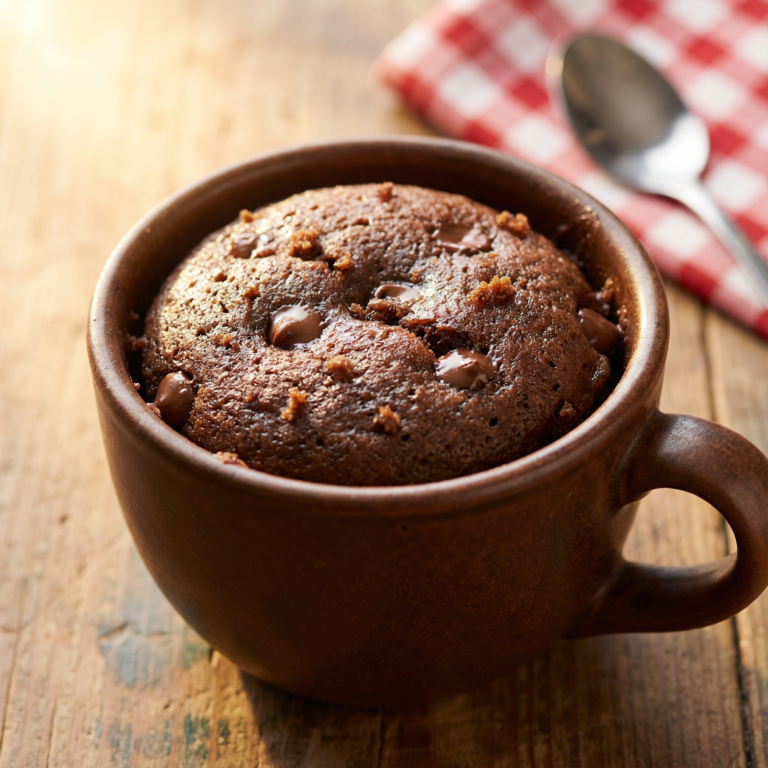 Quick Dessert Recipes Microwave - fudgy microwave chocolate mug cake - moist, dense chocolate cake in a mug