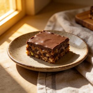 Chocolate Tiffin - delicious rich chocolate square - crumbly base with smooth topping