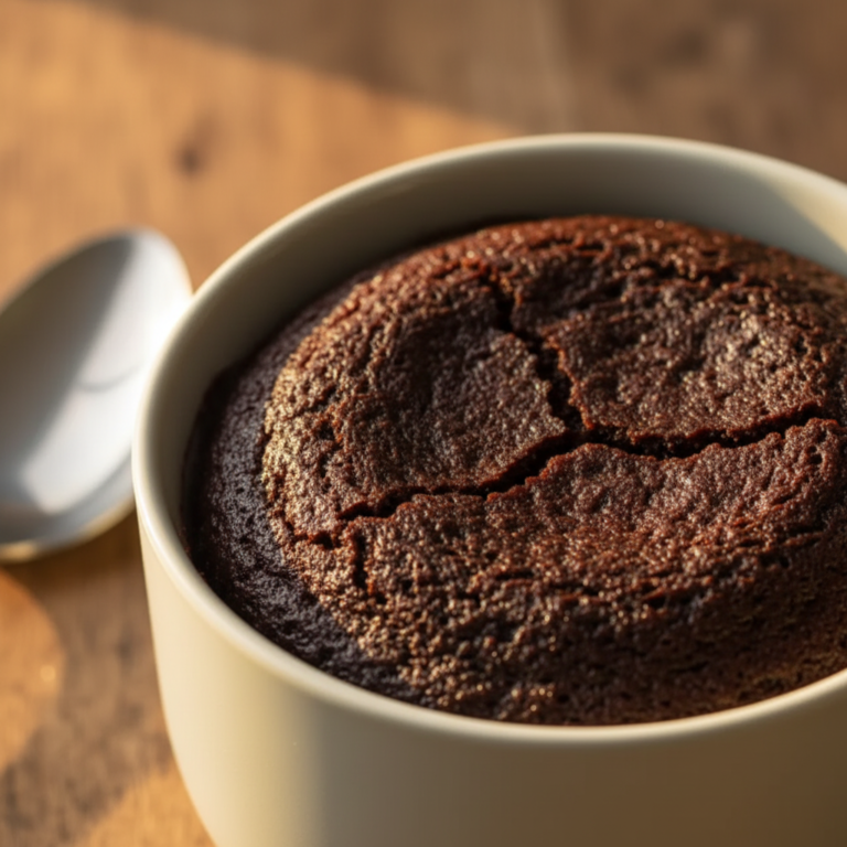 Mug Cake Microwave - fudgy chocolate mug cake - dense moist crumb texture
